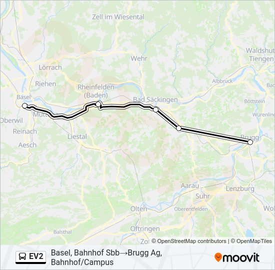 EV2 Bus Line Map