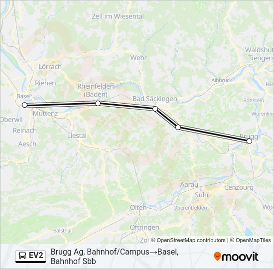 EV2 Bus Line Map