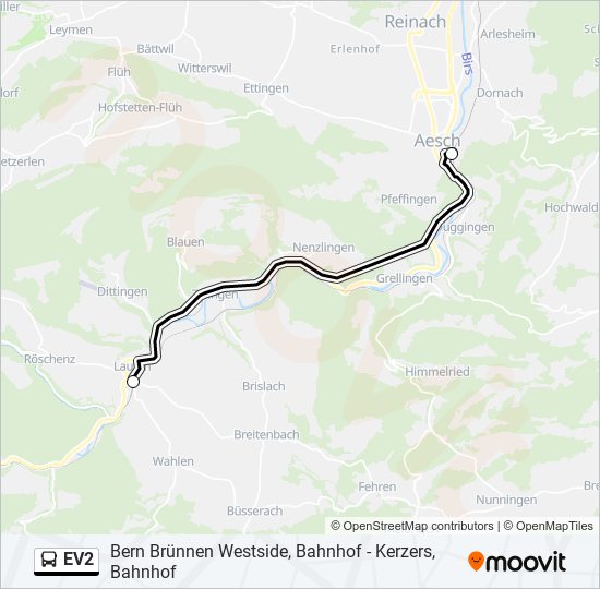 EV2 bus Line Map