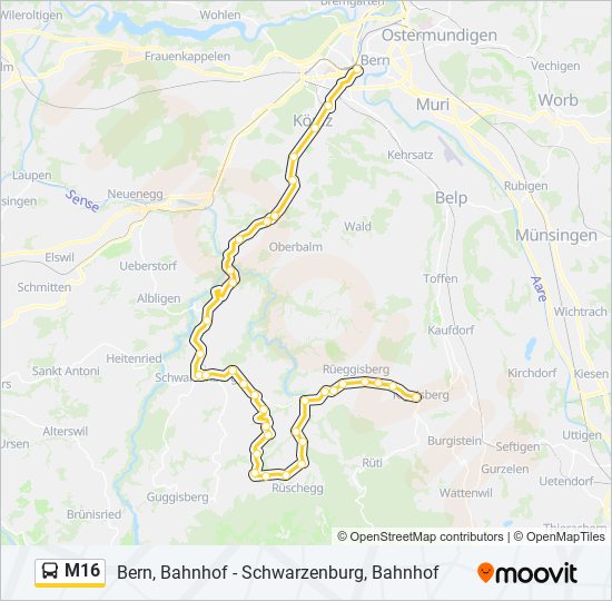 M16 bus Line Map