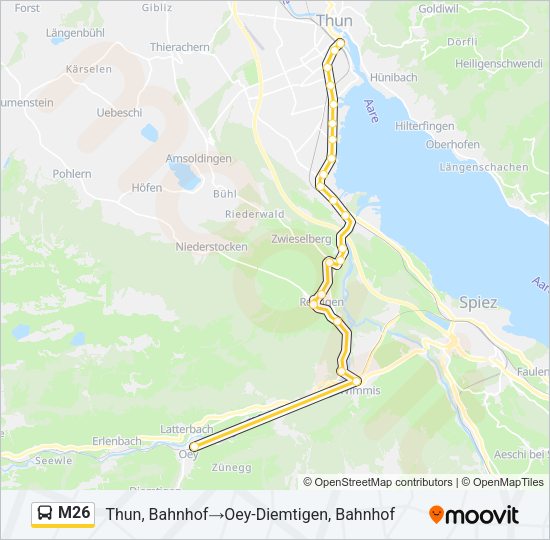 M26 Bus Line Map