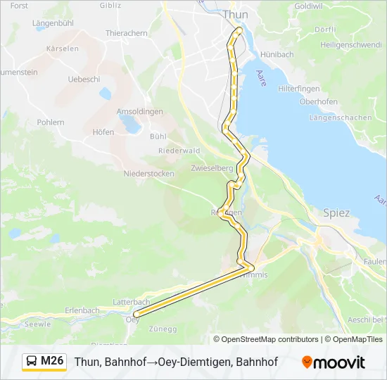 M26 Bus Line Map