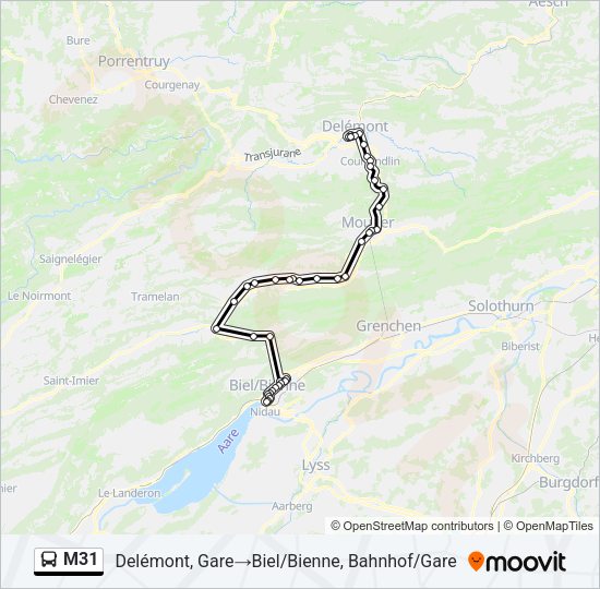 M31 Bus Line Map