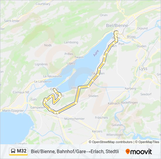 M32 bus Line Map