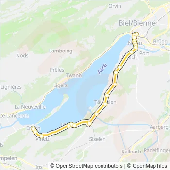 Plan de la ligne M32 de bus