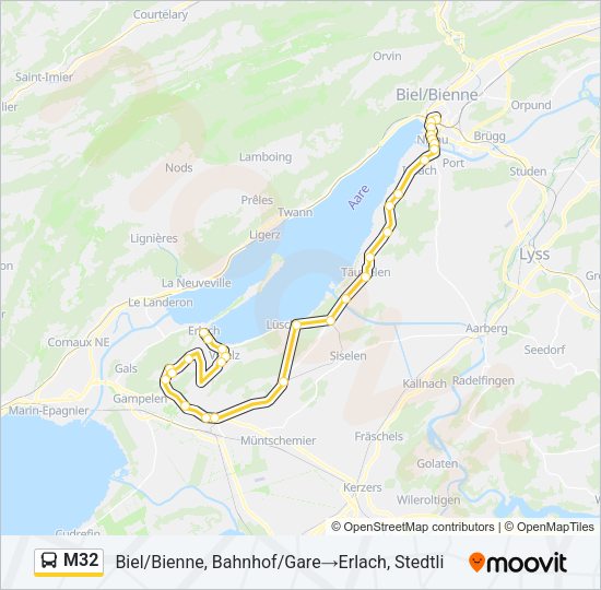 M32 Bus Line Map