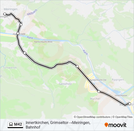 M42 Bus Line Map