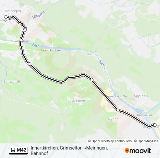 M42 Bus Line Map