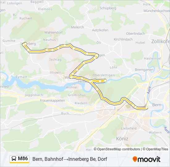 M86 bus Line Map