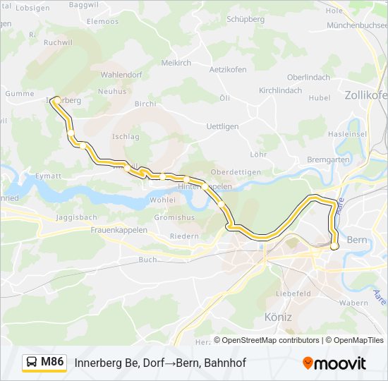 M86 Bus Line Map