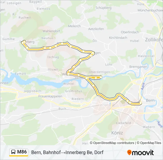 M86 Bus Line Map