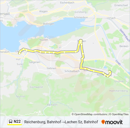 N22 Bus Line Map