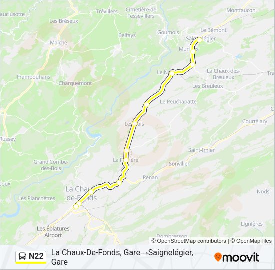 N22 Bus Line Map