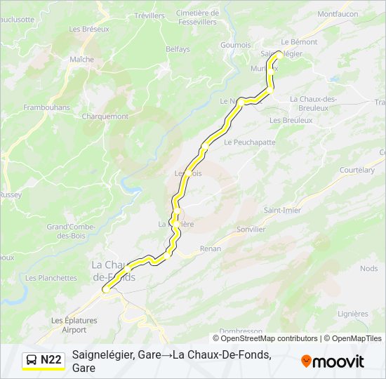N22 Bus Line Map