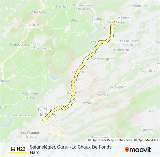 N22 Bus Line Map