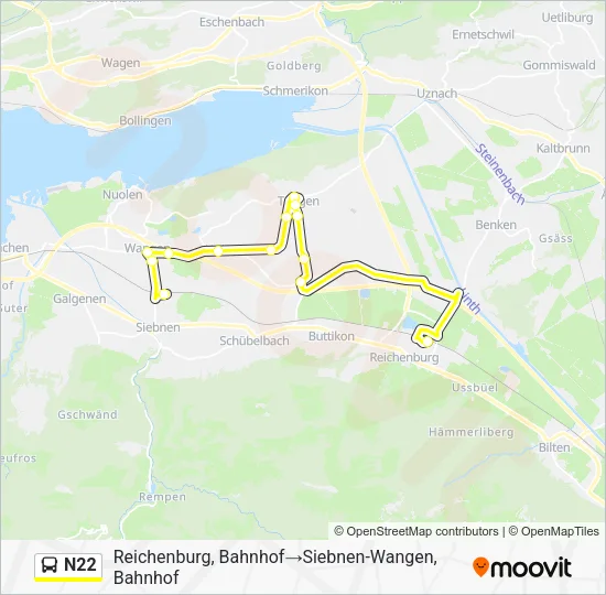 N22 Bus Line Map