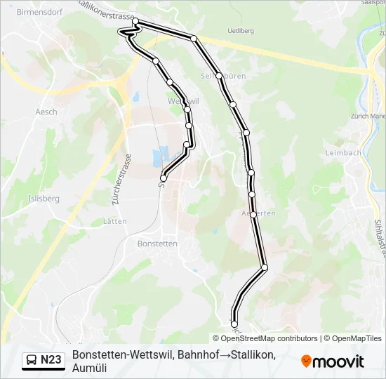 N23 Bus Line Map