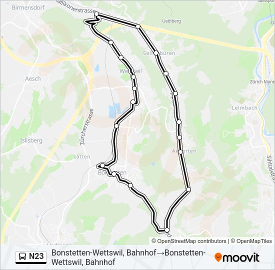 N23 Bus Line Map