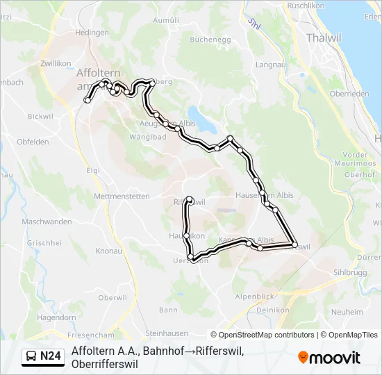 N24 Bus Line Map