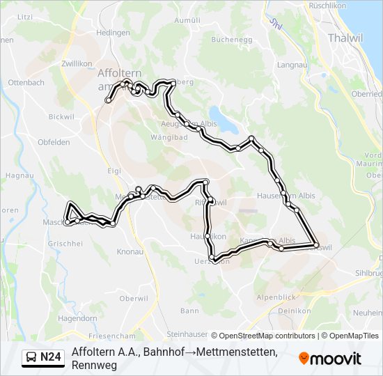 N24 Bus Line Map