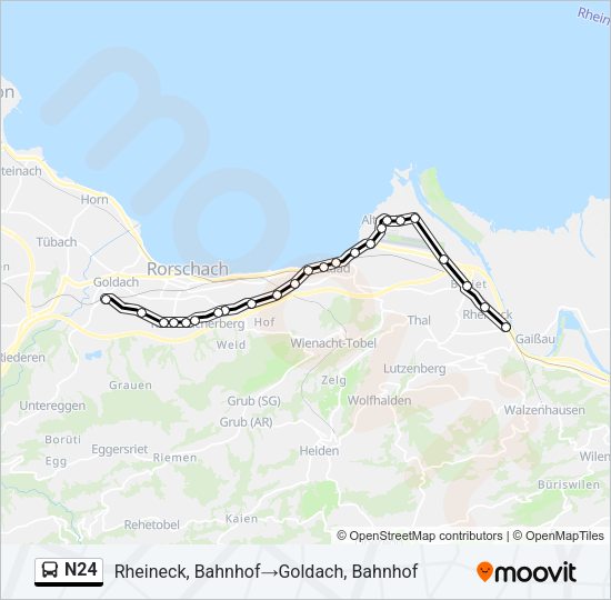 N24 Bus Line Map