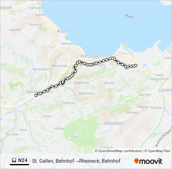 N24 Bus Line Map