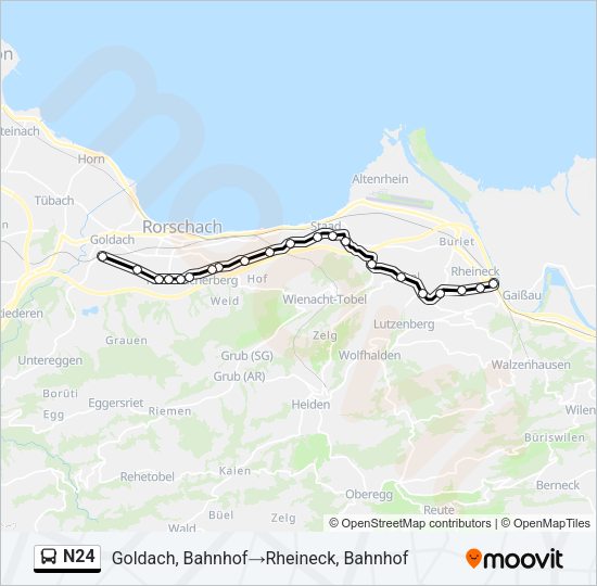 N24 Bus Line Map