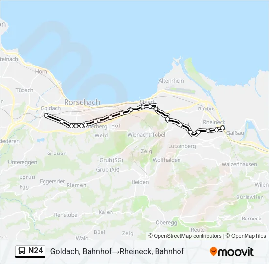 N24 Bus Line Map