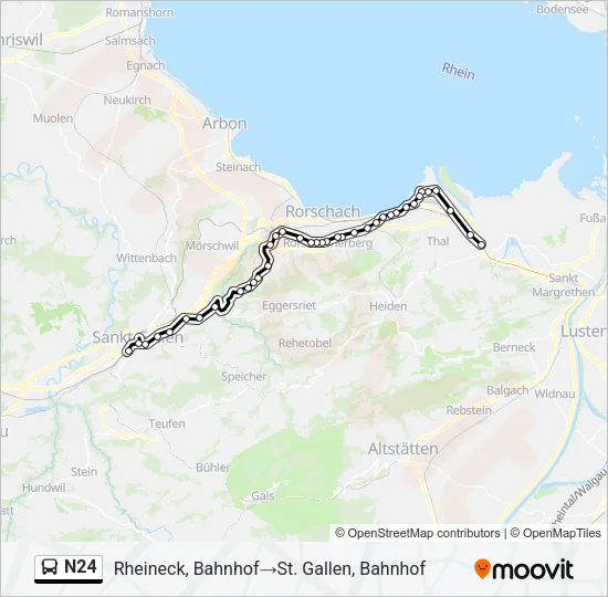N24 Bus Line Map