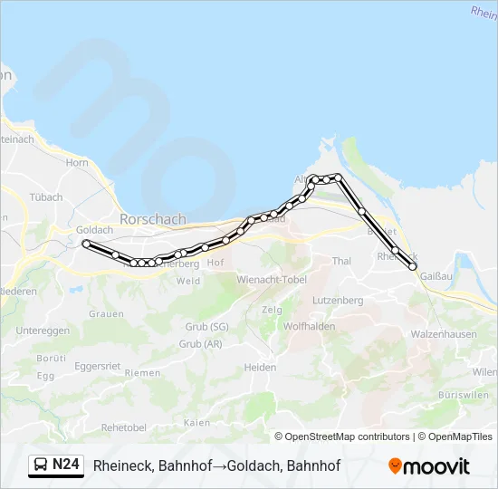 N24 Bus Line Map