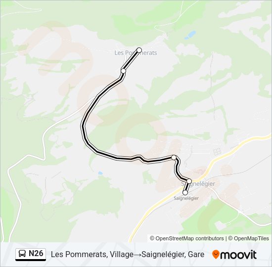 N26 Bus Line Map