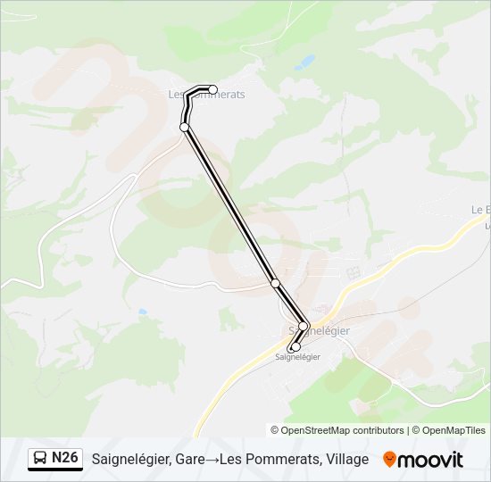 N26 Bus Line Map