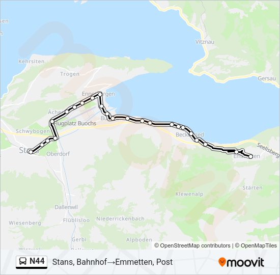 N44 Bus Line Map