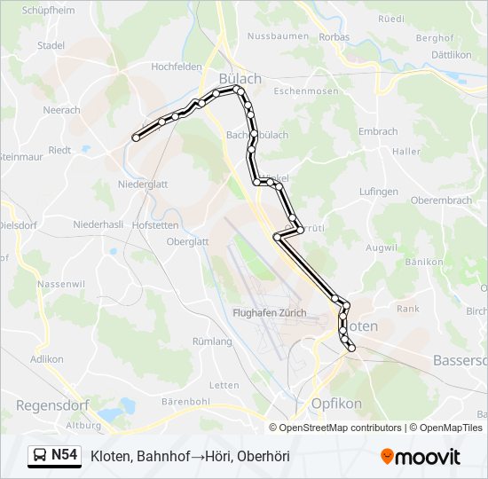 N54 bus Line Map