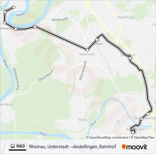 N60 Bus Line Map