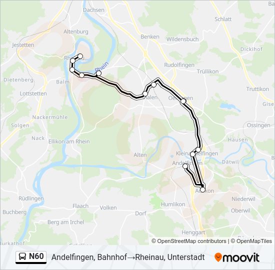 N60 Bus Line Map