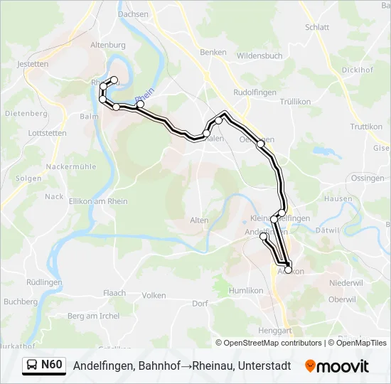 N60 Bus Line Map