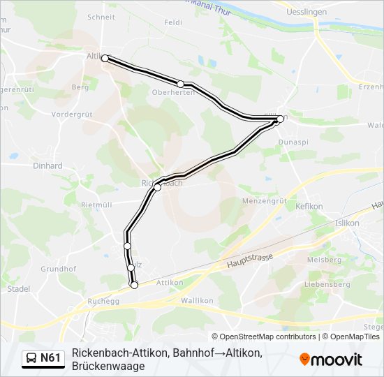 N61 Bus Line Map