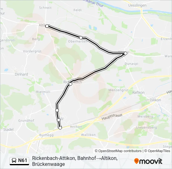 N61 Bus Line Map