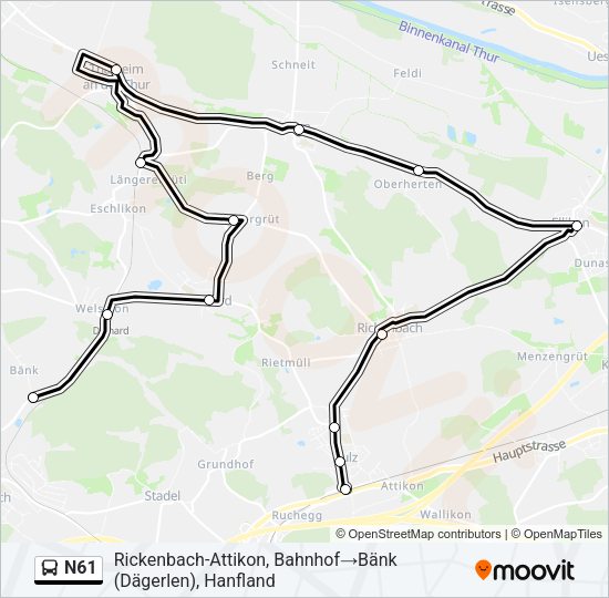 N61 Bus Line Map