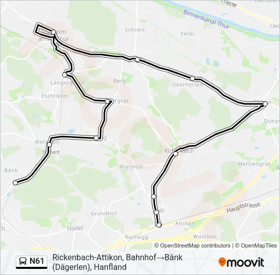 N61 Bus Line Map