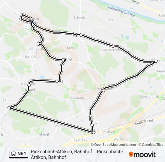 N61 Bus Line Map