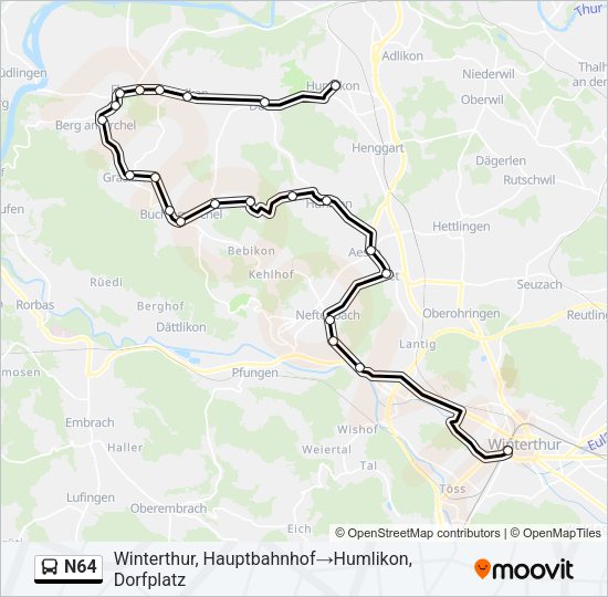 N64 Bus Line Map