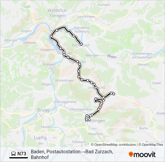 N73 Bus Line Map