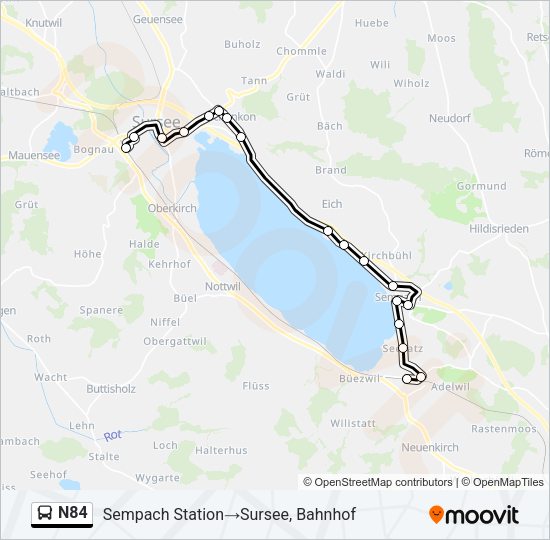 N84 Bus Line Map