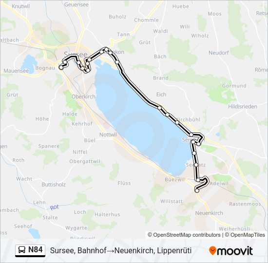N84 Bus Line Map