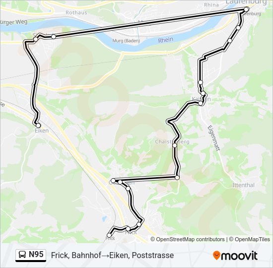 N95 Bus Line Map