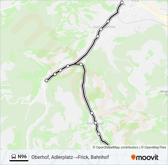 N96 Bus Line Map
