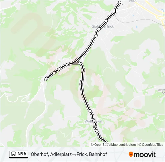 N96 Bus Line Map
