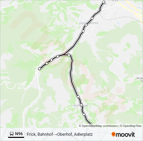 N96 Bus Line Map